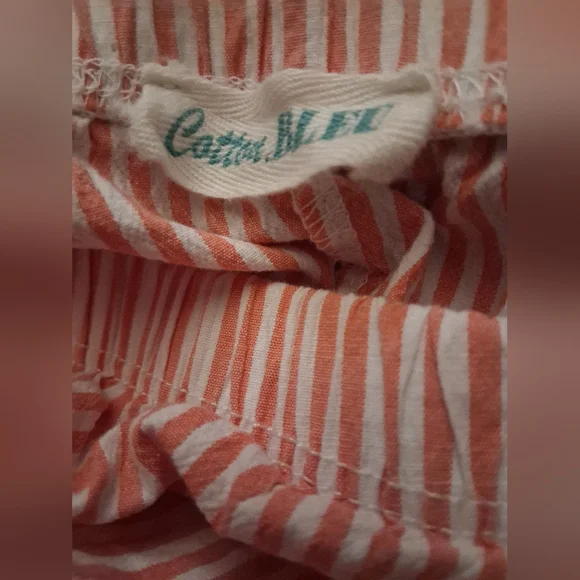 NWOT Striped Pink Tie-Shoulder Short Sleeve Top - Picture 5 of 7